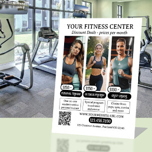 Fitness Centre Discount Photo Price List Pedestal Sign