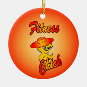Fitness Chick #5 Ceramic Ornament