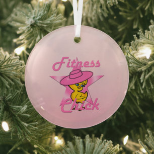 Fitness Chick #8 Glass Ornament