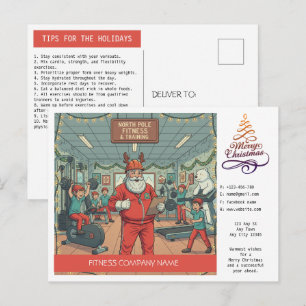 Fitness Christmas Greeting Postcard