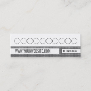 Fitness Class Business Card 10 Class Pass Card