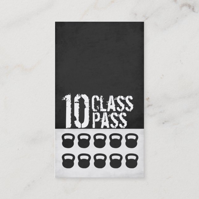 Fitness Class Business Card 10 Class Pass Card (Back)