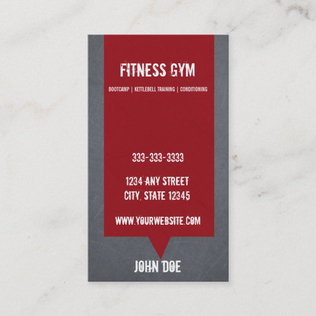 Fitness Class Business Card 10 Class Pass Card (Front)
