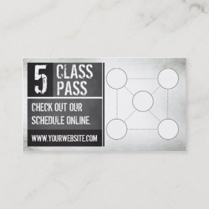 Fitness Class Business Card 5 Class Pass Card