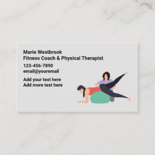 Fitness Coach And Physical Therapist Business Card