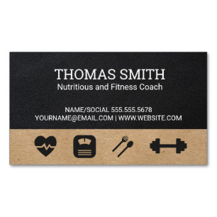 Fitness Coach Nutritionist Health Magnetic Business Card