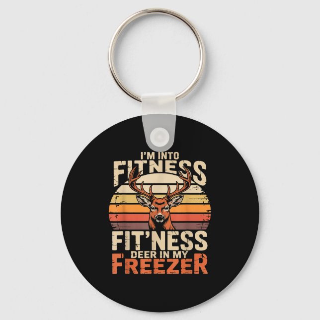 Fitness Deer In My Zer Deer Hunting  Keychain (Front)