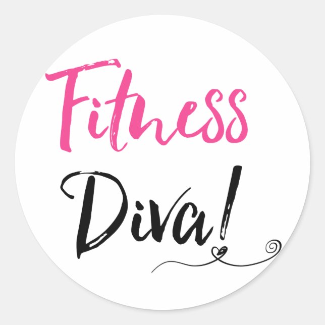 "FITNESS DIVA" CLASSIC ROUND STICKER (Front)