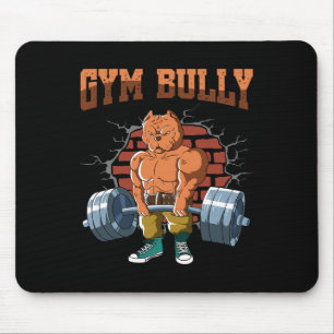 Fitness Dog Gym Bully Deadlift Workout Training Mouse Pad