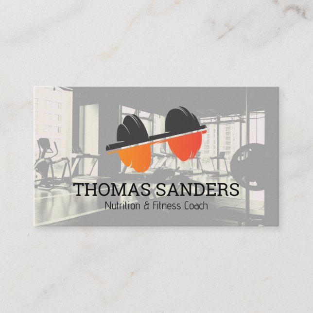 Fitness Dumbbell Logo | Gym | Personal Trainer Business Card (Front)