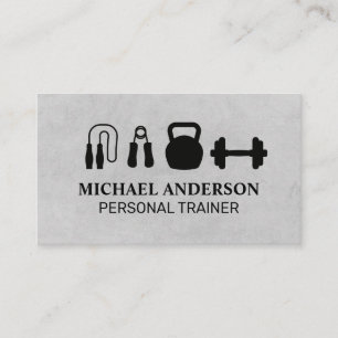 Fitness Equipment   Weights and Boxing Gloves Business Card