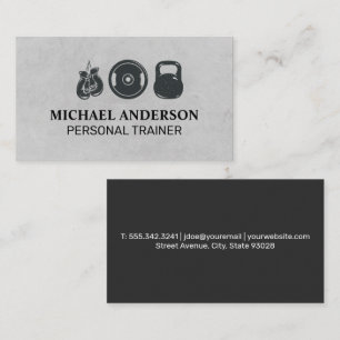 Fitness Equipment   Weights and Boxing Gloves Business Card