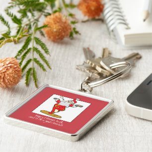 Fitness Exercise Christmas with Santa Keychain