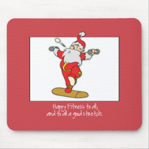 Fitness Exercise Christmas with Santa Mouse Pad