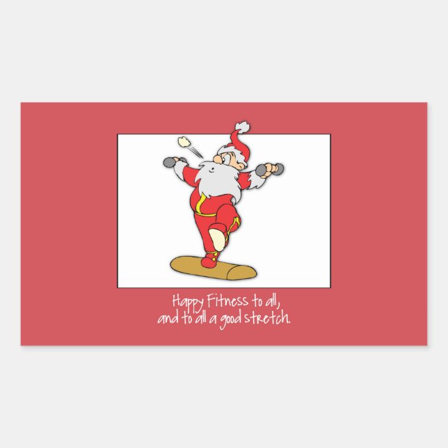 Fitness Exercise Christmas with Santa Sticker (Front)