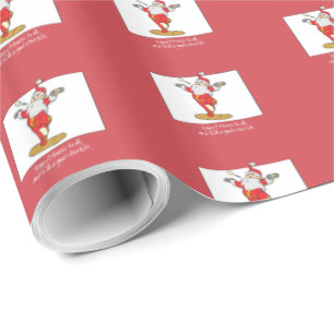Fitness Exercise Christmas with Santa Wrapping Paper