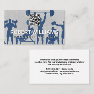Fitness Exercises QR Code Business Card