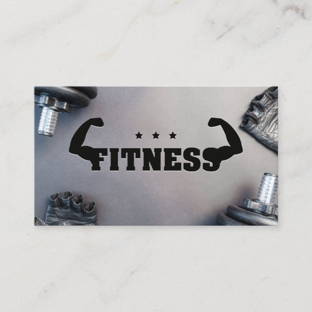 Fitness Flex Icon | Gym Equipment Appointment Card (Front)