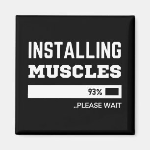 Fitness  Funny Workout Installing Muscles Magnet
