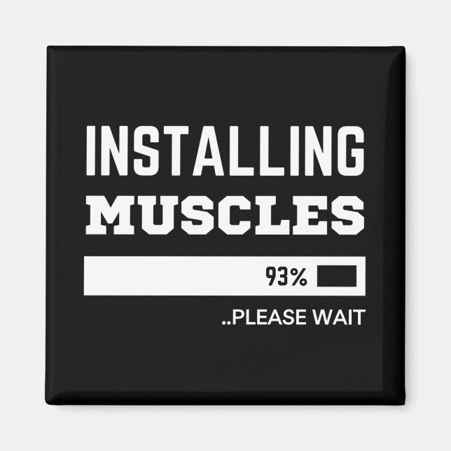 Fitness  Funny Workout Installing Muscles Magnet (Front)