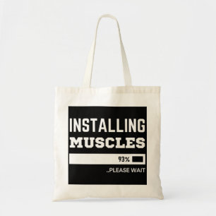 Fitness Funny Workout Installing Muscles Tote Bag