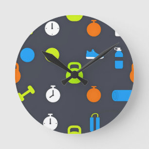 Fitness Gear Workout Pattern Round Clock