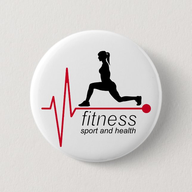 Fitness girl 2 inch round button (Front)