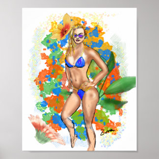 Fitness Girl Art - Physique bikini Girl Power Poster