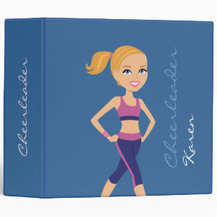 Fitness Girl Cartoon Binder