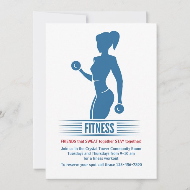 Fitness Girl Invitation (Front)