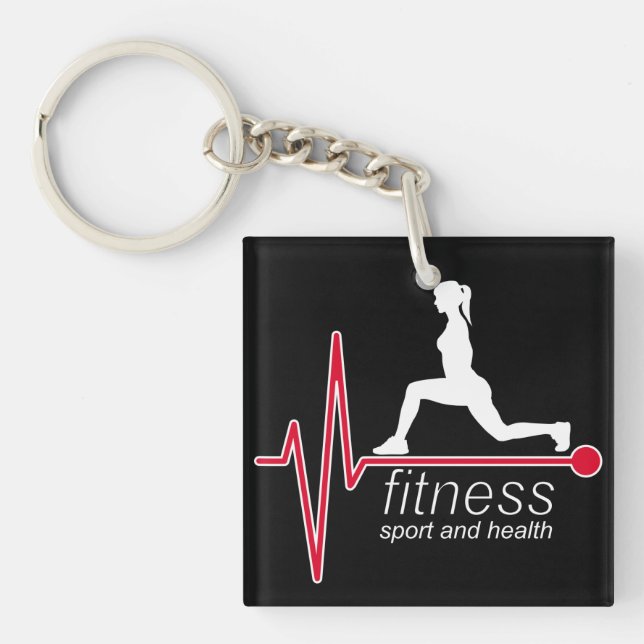 Fitness girl keychain (Front)