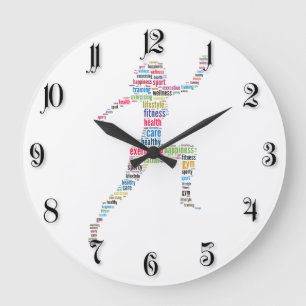 Fitness girl large clock