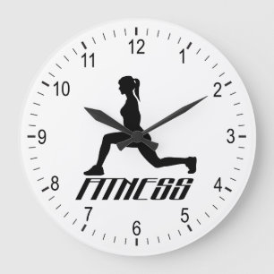 Fitness girl large clock