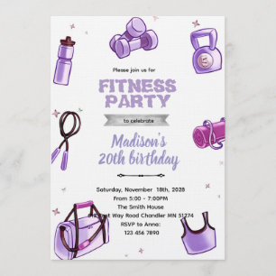 Fitness girl party invitation