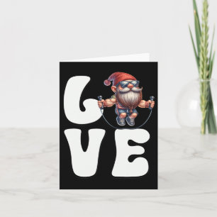 Fitness Gnome Dad With Skipping Rope Loves Cardio  Card