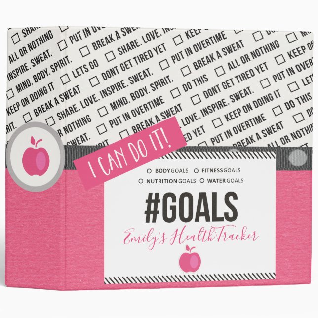 Fitness Goals Health Tracker Journal Binder (Front/Spine)