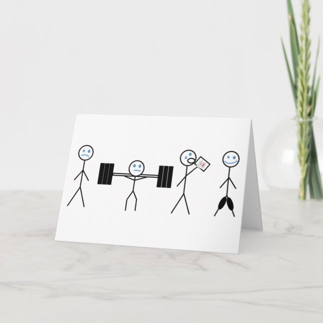 Fitness, gym, bodybuilding, workout funny card (Front)