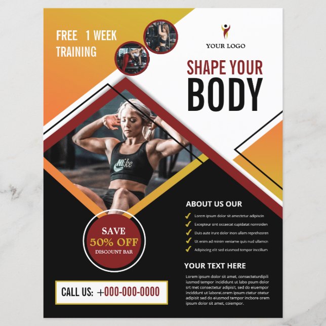 Fitness / Gym Club Flyer Template (Front)