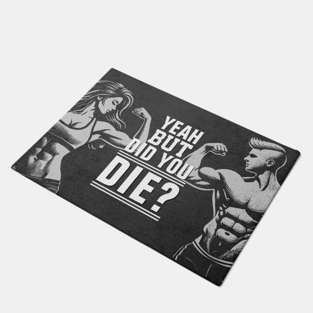 Fitness Gym Workout Bodybuilding Motivational Doormat (Angled)