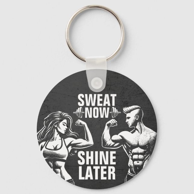 Fitness Gym Workout Bodybuilding Motivational Keychain (Front)