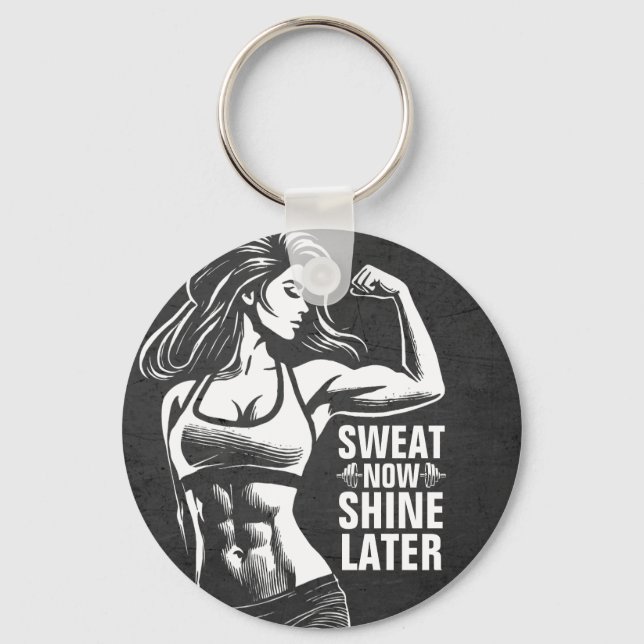 Fitness Gym Workout Bodybuilding Motivational Keychain (Front)