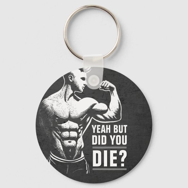 Fitness Gym Workout Bodybuilding Motivational Keychain (Front)