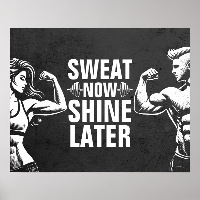 Fitness Gym Workout Bodybuilding Motivational Poster (Front)