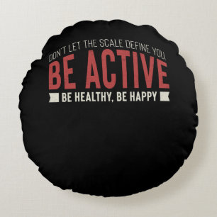 Fitness Gym Workout Motivation Round Pillow