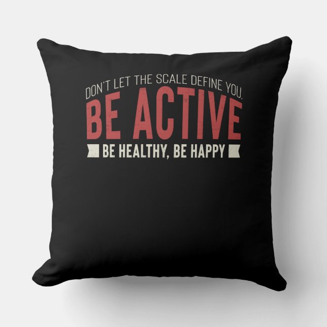 Fitness Gym Workout Motivation Throw Pillow (Front)