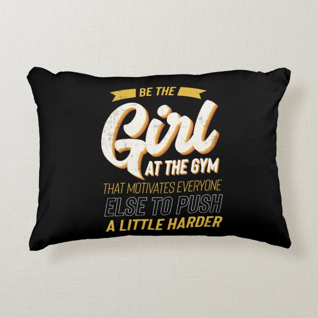 Fitness Gym Workout Motivation Womens Accent Pillow (Front)