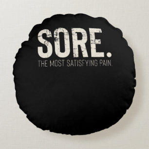 Fitness Gym Workout Motivational Quote Round Pillow