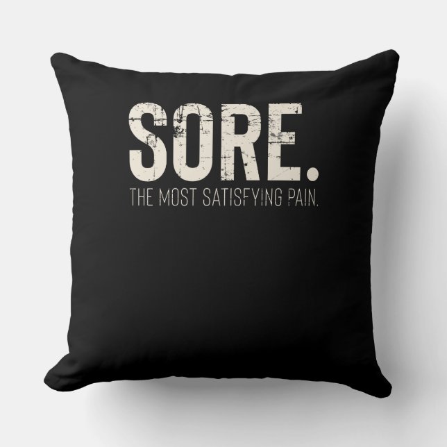 Fitness Gym Workout Motivational Quote Throw Pillow (Front)
