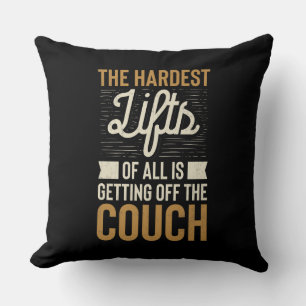 Fitness Gym Workout Weightlifting Quote Throw Pillow