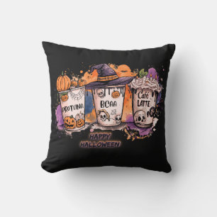Fitness Halloween 🎃 Protein, BCAA & Café Latte Throw Pillow